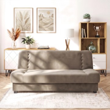 Mebel Elite Комплект із 2 розкладних диванів Piano бежевого кольору, PPHUE.DOROTKA/PAROS3/Z2/WER - Home Club