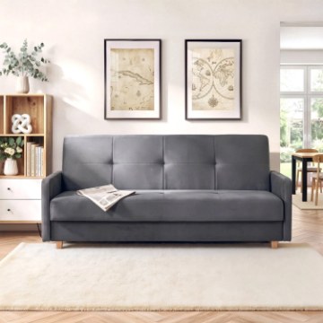 Mebel Elite Комплект із 2 розкладних диванів Cuba, сірий, PPHUE.BALI/PAROS6/Z2/WER - Home Club