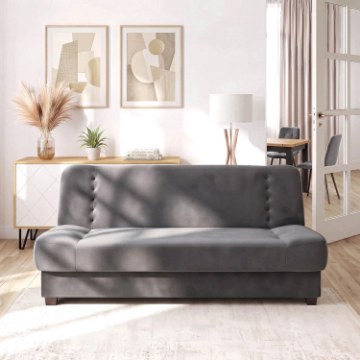 Mebel Elite Комплект із 2 розкладних диванів Piano, сірий велюр, PPHUE.DOROTKA/PAROS6/Z2/WER - Home Club