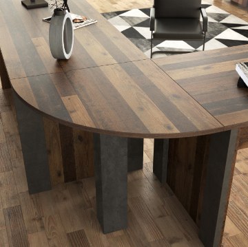 Forte Элемент 70 см Clif Old – «Винтажное дерево»/«Тёмно-серый бетон», CLFB90-C546 - Home Club