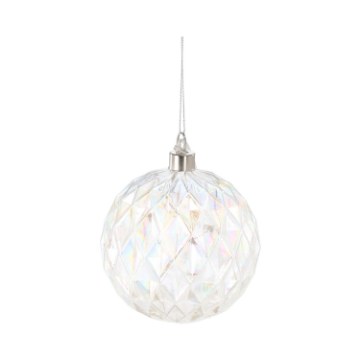 Chomik Стеклянное украшение диаметром 10 см с Led-подсветкой, подвесное, геометрический узор, MAL2713 - Home Club