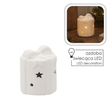 Chomik Фигурка Рождественская - Светящийся Подарок С Led 8 x 8 x 9,5 См, GOT5791 - Home Club