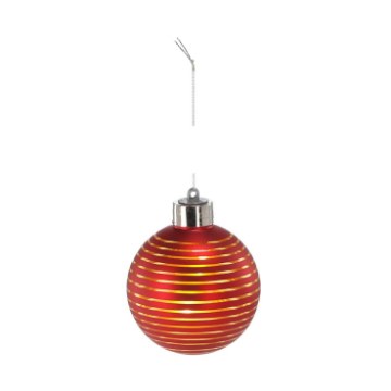 Chomik Набор из 3 стеклянных шаров - красные, 8 см, с Led-подсветкой, BOZ4358 - Home Club