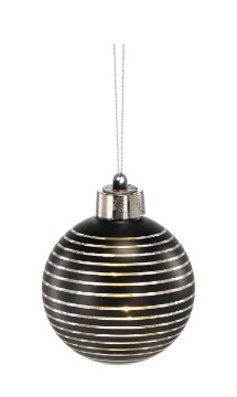Chomik Набор из 3 стеклянных шаров - серебряные, 8 см, Led, BOZ4372 - Home Club