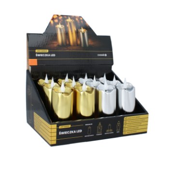Chomik Свеча Led 5 x 13 см, золотая / серебряная, LED5499 - Home Club