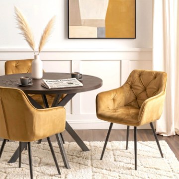 Mebel Elite Стул Modesto, горчичного цвета, велюровый, ME.MODESTO/BR/CZ/V/K - Home Club