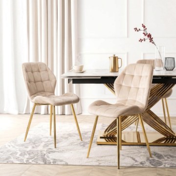 Mebel Elite Стілець Lucky кремового кольору з велюру, ME.LUCKY/KR/ZL/V/K - Home Club