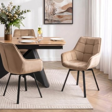Mebel Elite Вращающееся кресло Luna, бежевое, велюровое, ME.LUNA/BZ/V/K - Home Club