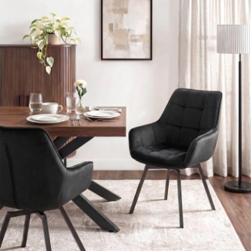 Mebel Elite Вращающееся кресло Luna, чёрное велюровое, ME.LUNA/CZ/V/K - Home Club