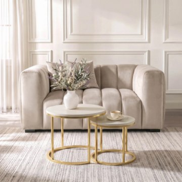 Mebel Elite Набір столиків Apulia Кашмір/Золотий, ME.APULIA/KASZ/ZL/L - Home Club