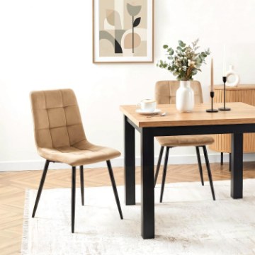 Mebel Elite Стілець Peru, бежевий, велюровий, ME.PERU/BZ/V/K - Home Club