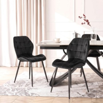 Mebel Elite Стілець Lucky, чорний, велюровий, ME.LUCKY/CZ/V/K - Home Club