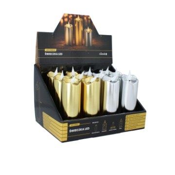 Chomik Свеча Led 5 x 15,5 см, золотая / серебряная, LED5505 - Home Club