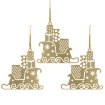 Chomik Кпл. 3 Ялинкові Прикраси - Сані Святого Миколая Золоті 8 x 8 См, SUN0771 - Home Club