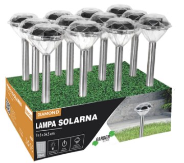 Garden Line Солнечная Лампа Diamond 8 x 8 x 34,5 см, SOL0618 - Home Club