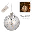 Chomik Праздничное украшение стеклянная шайба диаметром 12 см с Led-подсветкой, серебряная с звездочками, MAL2799 - Home Club, изображение 4