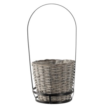 Chomik Плетений кошик з металевою ручкою 24,5 × 53 см, сірий, SIL3455 - Home Club