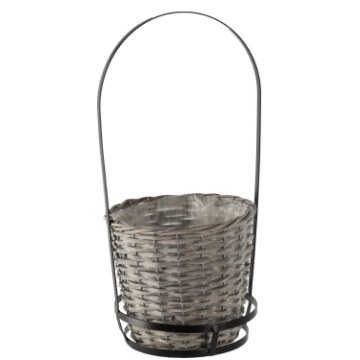 Chomik Плетений кошик з металевою ручкою 24,5 × 53 см, сірий, SIL3455 - Home Club