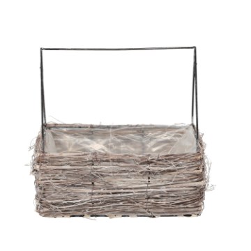 Chomik Плетеная корзина из лозы, размеры 27 x 18 x 27 см, эффект отбеливания, SIL0876 - Home Club