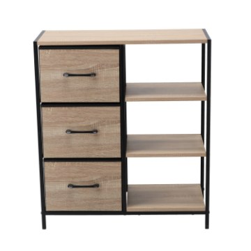 Chomik Шкафчик с 3 тканевыми ящиками и полками, 70 × 30 × 80 см, MES5312 - Home Club