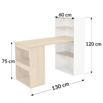 Kontrasto Bb108 Письменный стол с стеллажом, 130x60x120, DME-BIU-00012 - Home Club