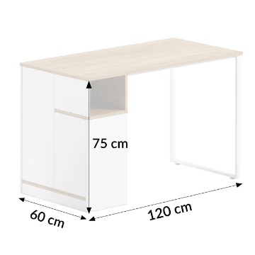 Kontrasto Bb101 Письменный стол 120x60, ясень/белый, DME-BIU-00004 - Home Club