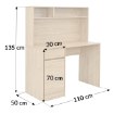 Kontrasto Bb105 Письменный стол с надставкой 110x50x135, дуб, DME-BIU-00009 - Home Club, изображение 2