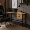 Kontrasto Bb107 Письменный стол 120x60, дуб, ножки чёрного цвета, DME-BIU-00011 - Home Club, изображение 10