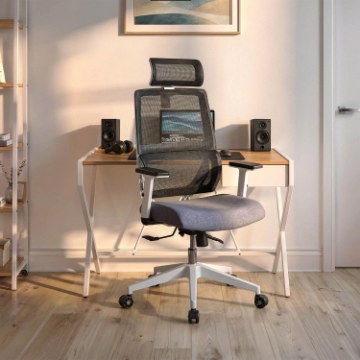 Mebel Elite Обертове крісло Nicki, ергономічне, сіре, ME.NICKI/B/P/T/FO - Home Club
