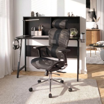 Mebel Elite Эргономичное вращающееся кресло Nino, чёрного цвета, ME.NINO/CZ/T/FO - Home Club