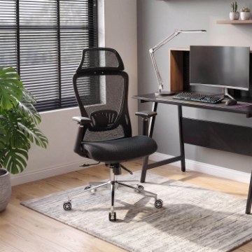 Mebel Elite Обертове крісло Litos, ергономічне, чорне, ME.LITOS/CZ/T/FO - Home Club