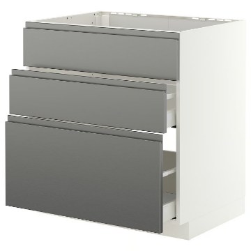 ІКЕА Підлогова шафа + 3 фронт. панелі METOD МЕТОД / MAXIMERA МАКСИМЕРА, 296.279.06 - Home Club