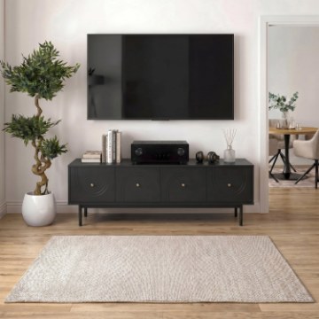 Mebel Elite Тв-тумба Marlen 155 см, черная, W.MAZOMA/CZ/N.CZ/U.ZL/RTV4D - Home Club