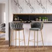 Mebel Elite Барный стул Flores 2, серый, велюровый, ME.FLORES2/P/ZL/V/H - Home Club, изображение 2
