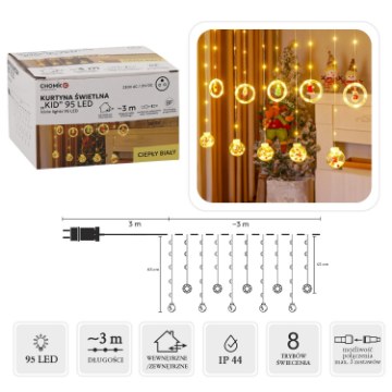 Chomik Световая завеса «Kid» 95L, тёплый белый, длина 3 + 3 м, LED0047 - Home Club
