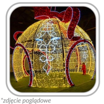 Chomik 3D-різдвяна прикраса — ялинкова куля з бантиком та світлодіодами, 3,5 м, LED6199 - Home Club