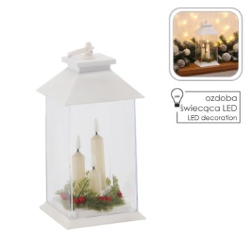 Chomik Светодиодный фонарик белого цвета, 14 × 14 × 27 см, с тремя свечами, LED3324 - Home Club