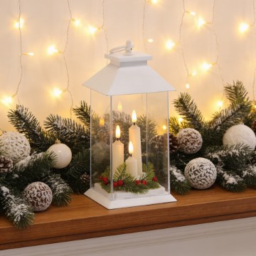 Chomik Светодиодный фонарик белого цвета, 14 × 14 × 27 см, с тремя свечами, LED3324 - Home Club