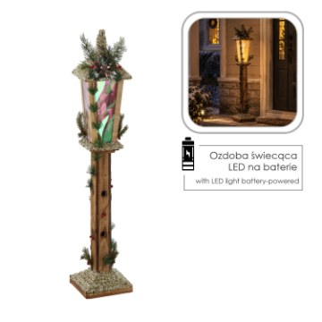 Chomik Праздничный Деревянный Фонарь С Светодиодами 19 × 19 × 100 См, DEL3295 - Home Club