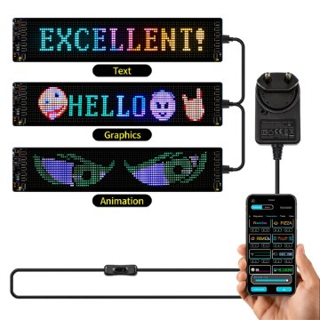 Chomik Світлодіодний панель Matrix 29,5 × 145 см, Bluetooth, 5 В, 4 А, PIX9600 - Home Club