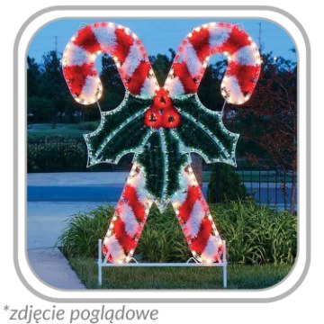 Chomik 3D-різдвяна прикраса — набір цукрових паличок з падубом та світлодіодами, 2,5 м, LED6120 - Home Club