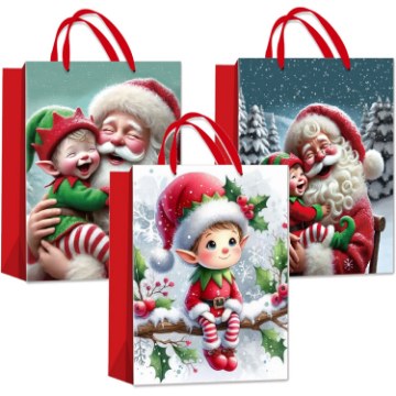 Chomik Санчата З Нагоди «Святковий Ельф» 30 x 42 x 12 См, Різні Взори, BAG7378 - Home Club