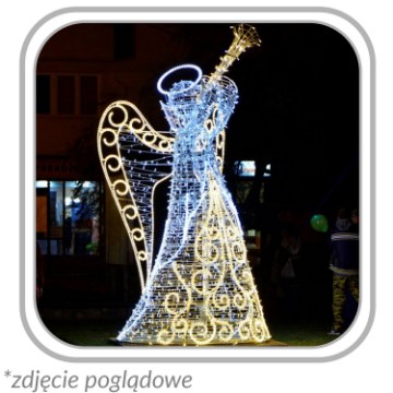 Chomik 3D-різдвяна прикраса — ангел із трубою, світлодіод, 2,5 м, LED6274 - Home Club