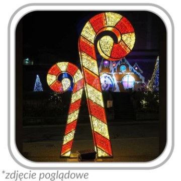 Chomik 3D-різдвяна прикраса — набір світлодіодних цукрових паличок, 2,5 м, LED6137 - Home Club