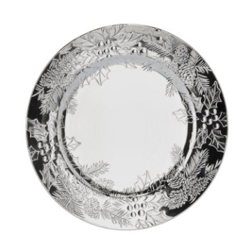 Chomik Кругла Підтарілка 33 × 33 × 1,5 См, Святкова, Срібна, VEN9770 - Home Club