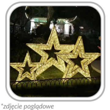 Chomik Святкова 3D-прикраса — 3 світлодіодні зірки 2 / 1,6 / 1 м, LED6236 - Home Club