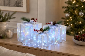 Chomik Святкова прикраса — 3 подарунки, 150 л, теплий білий, LED5824 - Home Club