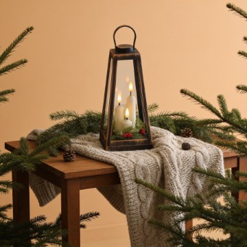 Chomik Светильник Led размером 11 × 11 × 24 см с тремя свечами и украшением, LED3317 - Home Club