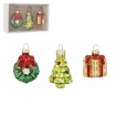 Chomik Набір із 3 скляних ялинкових прикрас — Xmas, 4–5 см, MAL1246 - Home Club