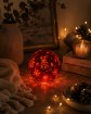 Chomik Рождественская игрушка — стеклянный шар со светодиодной подсветкой красного цвета, диаметр 10 см, SID3165 - Home Club, изображение 2